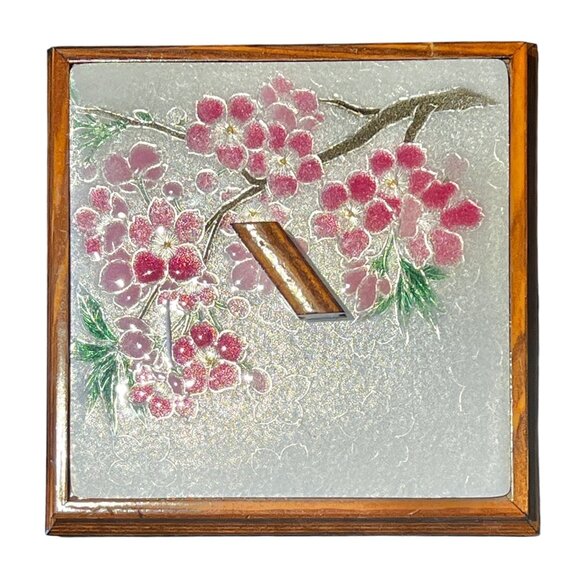 Sakura Cherry Blossom Enamel & Wooden Box With enamel Lid - Picture 2 of 12